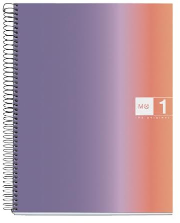 Miquelrius - Taccuino A4, Griglia 5 mm, Quaderno a spirale con copertina rigida in cartone plastificato, Blocchi appunti con 80 fogli microperforati 90 g/m², Spirale metallica, Provence