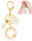 Porte-clés pour Fille Lettre, Porte-clés pour Femme avec Lettre Initiale, Alphabet Pendentif Initiale en Résine, Keyring avec Pendentif Amour et Pampille, Cadeau pour Femme Beige-O