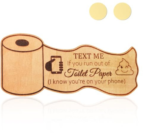 Lotsdonxia Toilet Doorplate, Personalized Wooden for Bathroom Sign Plaque, Toilet Door Decorative Hanging Item