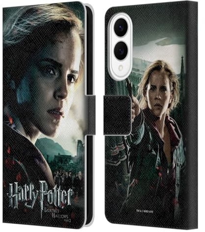 Head Case Designs Offizielle Harry Potter Hermione Granger Deathly Hallows VIII Leder-Wallet-Hülle Kompatibel mit Samsung Galaxy S25 Edge