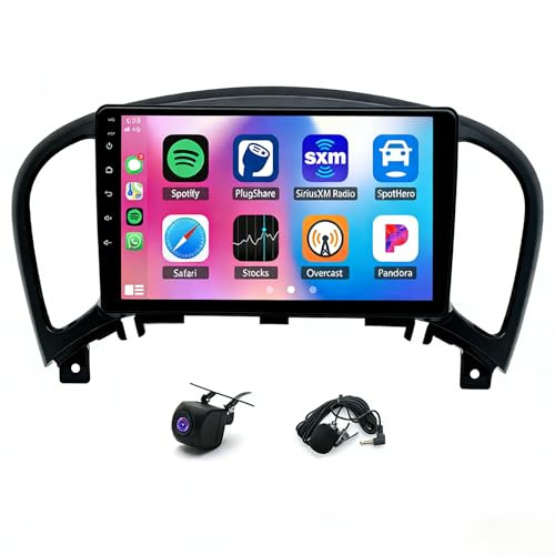 9 Zoll Autoradio für Nissan Juke J15 2010 2011 2012 2013 2014 mit Carplay Android Auto GPS 2+32G Stereo Radio mit HD Touchscreen Navi WiFi Bluetooth FM RDS SWC Rückfahrkamera AHD