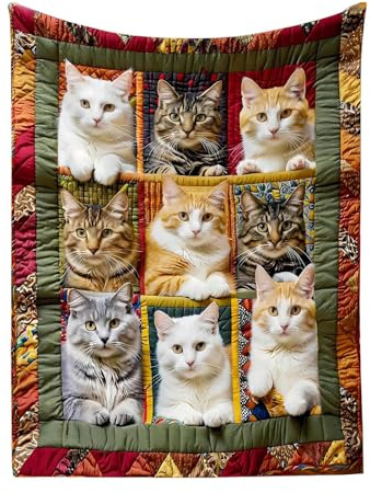 Warme Fleecedecke Mit Katzenmotiv, Ultraweicher Komfortstoff, 200 X 150 cm, Flanell-Überwurfdecke, Weiche Plüsch-Fleecedecke, Atmungsaktives Und Leichtes Material, Für Couch, Wohnzimmer, Schlafzimmer