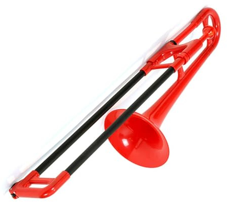 Mini Posaune Aus Kunststoff Blechblasinstrument Alt E Flat Für Anfänger Goldene Posaune(Red)