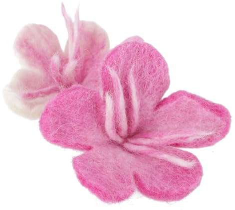 Haargummi `Filzblume`, handgefilzte Blüte, Haaraccessoire, weiß/rosa | Handgefertigte Filzblüten, Durchmesser 8 cm, harmonische Farben, idealer Haarschmuck für alle Gelegenheiten.