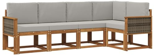 vidaXL Outdoor-Sofagarnitur 4 pcs, Garten, modernes Outdoor-Sofa, wetterfestes Lounge-Möbel, perfekte Terrasse für gemütliches Sitzen