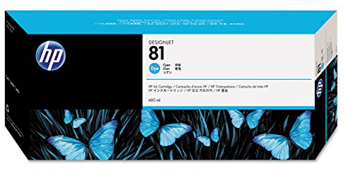 HP 81 Cyan Original Tintenpatrone, farbstoffbasiert, 680 ml