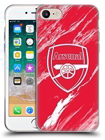 Head Case Designs Officially Licensed Arsenal FC Red Marble Crest Patterns Soft Gel Case Compatible With Apple iPhone 7/8 / SE 2020 & 2022