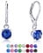 DTPSilver - Damen Klappbügel Ohrringe 925 Sterling Silber mit Kristallen von Swarovski® Elements 6 mm Runde - Farbe : Blauer Saphir