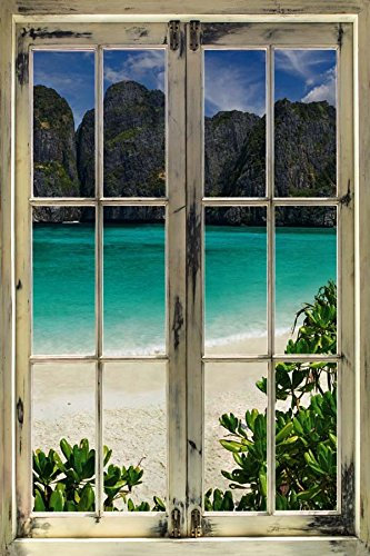 Scenolia Tableau Verre Acrylique Vertical déco & Design Un Regard sur LA Plage 50 x 70 cm | Déco Murale Qualité HD