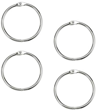 BJ-SHOP Buch Ring,Metallringe Loose Leaf Schlusselanhanger fur Scrapbook Album Craft, 50 Stuck (38mm)