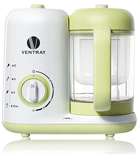 Ventray Baby Food Maker, Puree Küchenmaschine Dampfgarer Mixer Herd Wärmer Maschine für Kleinkinder Baby, All-in-One Auto Kochen Leicht zu reinigen und BPA-frei - Grün