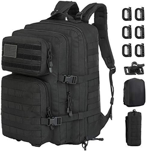 GZ XINXING Molle Assault Pack Militärischer taktischer Armee-Rucksack, 43 l, groß, schwarz 1, Large, Laptop