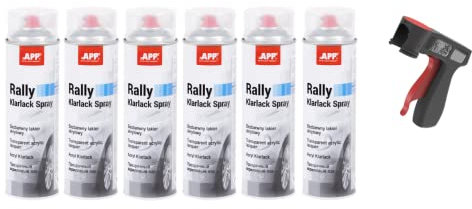 Carton 6 bombe vernis APP aérosol + 1 poignee, 500ml peinture auto carrosserie