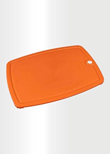 ECO Plastic Chopping Board for Kitchen | BPA-Free, Non-Slip, Dishwasher Safe Cutting Board | Durable, Knife-Friendly Surface | 31.8 x 21.9 cm | Easy to Clean, Lightweight & Space-Saving (Orange)