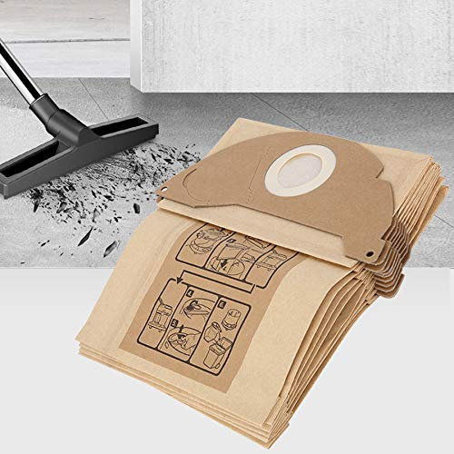 KIKYO Sacs d'aspirateur, 10 pièces/Ensemble Sacs à poussière en Papier durables pour KARCHER WD2250 A2004 A2054 MV2