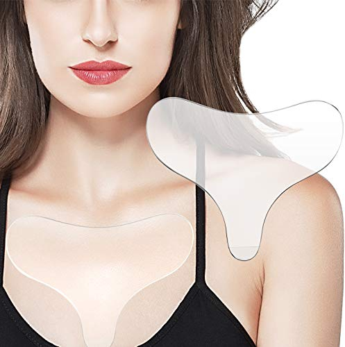 Wiederverwendbare Silikon Brust Pad Brust Falten Pad T-Förmige Dekolleté Falten Patch Glätten Sie Ihre Haut Verhindern Hautalterung über Nacht Brust Pad für Frauen und Mädchen