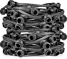 NCC-Licht Illu Lichterkette Komplettset 20 Meter Schwarz 60 E27 Fassungen mit Dichtung zum Verschrauben verlängerbar