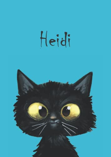 Heidi: Katze - Notizbuch / Malbuch - DIN A4 - blanko - glänzendes Coverfinish