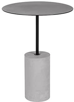 XXZY Table Basse Table Basse Creative Table Basse Ronde Haut de Gamme Comptoir en métal et Base de Ciment Tableau de Basse Simple et Durable Décoration Parfaite (Color : Gris, Taille : 40 * 60cm)