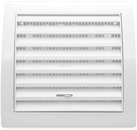 H&C VENT White Ventilation Grille with Slider and Insect Protection 6 x 6Inch / 150 x 150mm │ Vent Cover │ Extractor Air Vent Covers for Inside and Outside use │ Pipe Covers for Wall Door Window
