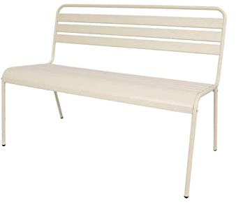 MaximaVida Gartenbank Max aus Metall 120 cm Elfenbein