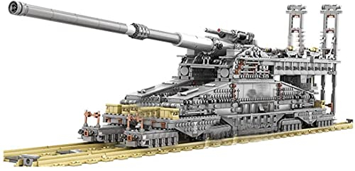AKOGD Panzer Bausteine Modell, 3846 Teile Schwerer Gustav Militär WW2 Panzer Modellbausatz, Klemmbausteine Hauptkampfpanzer Konstruktionsspielzeug für Kinder Erwachsene
