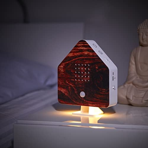 Northpoint Nature Sound Box Vogelgezwitscher Vogelgeräusche Box Motion Sensor Vogelgeräusche Licht Wiederaufladbar mit Wandhalterung Flammholz Cottage