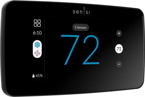 Sensi Touch 2 Termostato inteligente con pantalla táctil a color, 100 años de experiencia, programable, Wi-Fi, privacidad de datos, fácil bricolaje, funciona con Alexa, certificado Energy Star, ST76,
