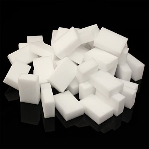 QBOMB 200 esponjas de Limpieza, Gomas de borrar, Durable, versátil Limpiador de Espuma Premium, Almohadilla de Limpieza,Blanco