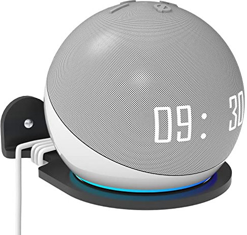 Aokicase JYD01 For Amazon Echo Dot 1/2/3/4 /4th /5th /Apple Homepod Mini/Google Home Mini & Nest Mini Wall Mount Holder Stand, Storage Cable Speaker Accessories Rack (Black)