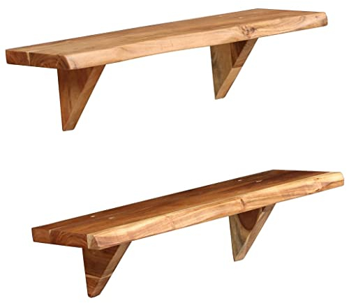 Würfelregal in Moderner, Wandregale 2 STK Massivholz Akazie rustikalen Charme für Bücher DVD Auszeichnungen Büchern Sammlerstücken, 60 x 20 x 16 cm