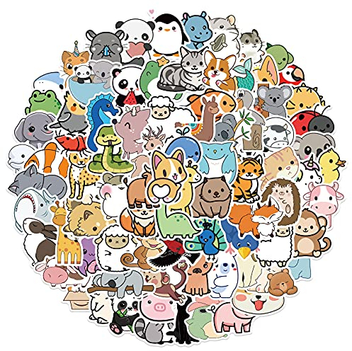 Süße Tiere Aufkleber 100pcs, Ästhetische Dekoration Vinyl Sticker für Sammelalbum, Laptop, Kinder, Teenager, Mädchen