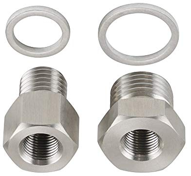 NICECNC 2PCS M12 M16 Adapter auf 1/8 NPT LS Motor Öldruck & Kühlmitteltemperatur Manometer Fitting Adapter Swap Kit
