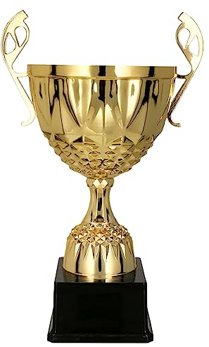 Larius Coppa in metallo oro e argento, trofeo con incisione a scelta (senza testo desiderato, oro, S)