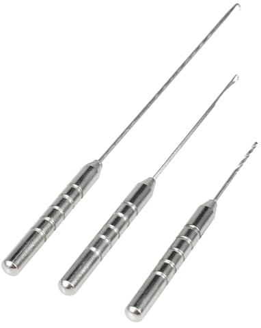 BCBF 3 Stück Ködernadel,Ködernadel Bohrer Werkzeug Set,Aluminiumlegierung Köder Nadel Fisch Bohrgerät Rigging Tool Kit Für Herstellung Von Rigs,Angelzubehör,Ködernadel Angeln