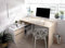 Dmora Scrivania Gardena, Scrittoio Multiposizione da Ufficio o cameretta, Tavolo da Studio angolare Multiuso, 139x92h75 cm, Bianco Lucido e Rovere