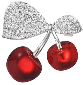 Broches 1 Pièce Rouge Cerise Broche Mode Fruits Corsage Dames Broche Costume Accessoires