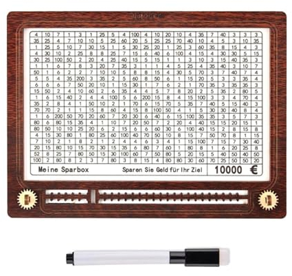 Zeizafa 10000Euro Spardose Aus Holz Mit Zählwerk Sparschweine Handgefertigt Spardose Für Kinder Sparziel Mit Abwischbarem Stift Set Spardosen Für Erwachsene
