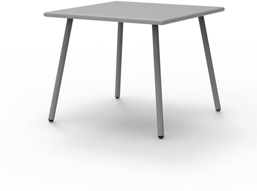 Mondo Viro Feststehender quadratischer Tisch Roma aus lackiertem Metall für den Garten 90 x 90 cm 75 h (Schlamm)