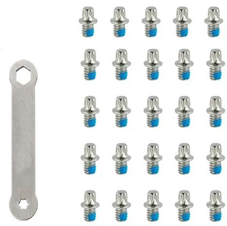 Yundxi 25 Stück Fahrrad Pedal Anti-Rutsch Nagel Ersatzschrauben, M4 rutschfeste Nägel mit 1 Wrench für Mountainbike,Rennrad Fahrrad,Citybike,Trekkingbike (B- M4x4.4)