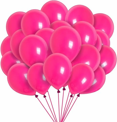 Luftballons Geburtstag [100 Stück] • 30cm Premium Ballons aus 100% Naturlatex • für Luft und Helium • Deko Dekoration Kindergeburtstag Partydeko Party (Magenta)
