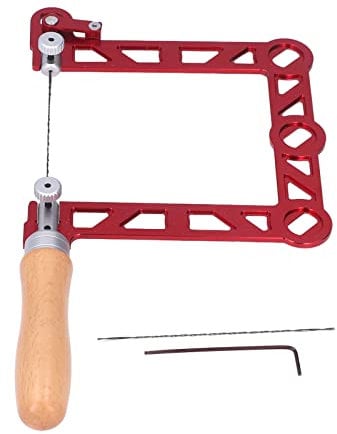 Cocoarm Fret Saw 5 Inch Alloy Steel Blade Red Ergonomic Handle for Wood Metal Jewelry Making Woodworking Crafts