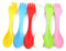 AIYONG 6 Unids/Set 3 en 1 Cuchara Tenedor Cuchillo Juego, Color Caramelo Portátil para Camping Senderismo Senderismo Cuchara Vajilla Multifuncional Cubiertos de Viaje