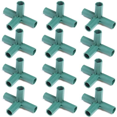 12 Stück Gewächshaus-Rahmenverbinder, PVC Eckverbinder für Gewächshäuser, Gewächshaus-Rahmen-Verbindungsstück, für Garten Rahmen Regale (16mm )