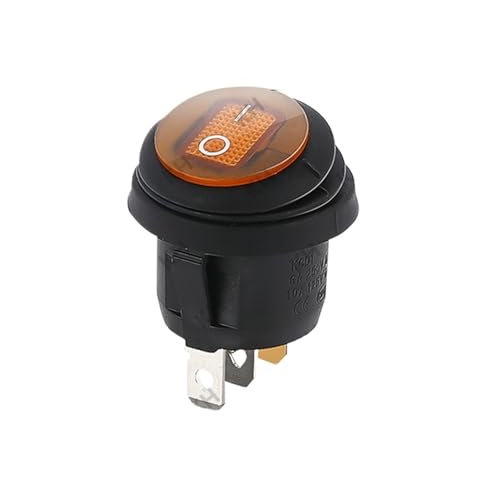 1 pz on/off SPST rotondo impermeabile barca LED interruttore a bilanciere luce 12 V 220 V pulsante di accensione on off on тумблер лодка(Yellow,LED AC 220V-250V)