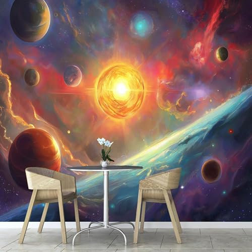 Cartoon Galaxy Photo Wallpaper,3D Effect Rotating Nebula Pattern Artistic Wall Mural, 59×42 Murals Wall Art Print for bedrooms Hallway Stairway Home Decoration