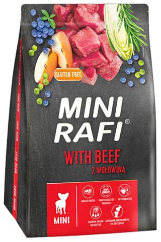 Rafi High-Protein Dry Dog Food – Omega-3 & Omega-6 Fatty Acids for Shiny Coats & Strong Muscles, Ingredients for Small Breeds of All Life Stages (Beef, 3kg)