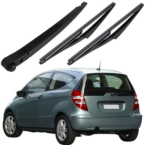 Scheibenwischer Hinten Set für W169 | 2 Stück Auto Heckscheibenwischer und 1 Stück Heckscheibenwischerarm Ersatz Wischerblatt Wischerarm Hinten Kompatibel für Mercedes A-Klasse W169 2004-2012