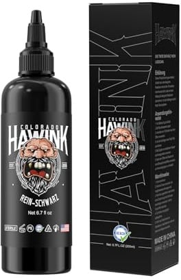 HAWINK Tatuaje Color Negro Puro 1 Botellas de Tinta 200ml Pure Black Profesionales Tatuaje Accesorios Tattoo Ink TI203DE-6.7OZ-T