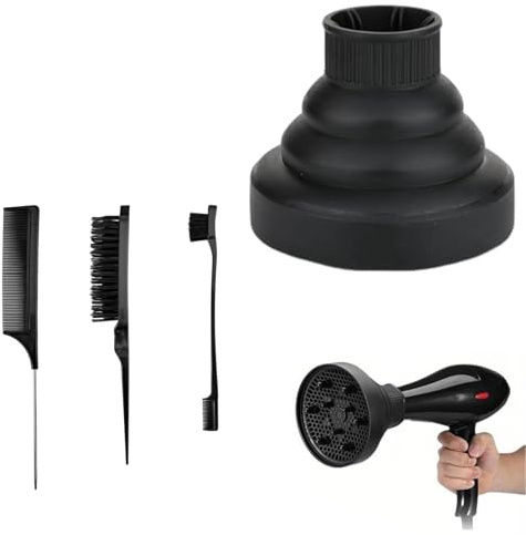 Universalaufsatz Haar Diffusor,Silikon Diffuser Föhn Aufsatz,Haartrockneraufsatz,Haar Faltbar Diffusor,für natürlich lockiges und welliges Haar